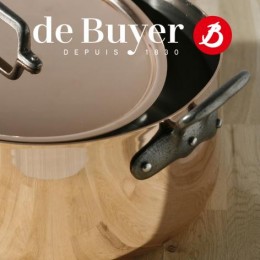 Кастрюля с крышкой, медь, нержавеющая сталь De Buyer Классическая медь, ручки чугун 6466.28