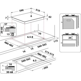 Встраиваемая газовая панель независимая Whirlpool GOFL 629/NB