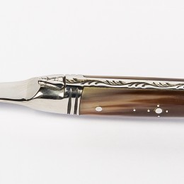 Приборы Goyon-Chazeau 1600223-2 набор 12 предметов Лагьоль, рукоятки из темного рога, в дубовой коробке