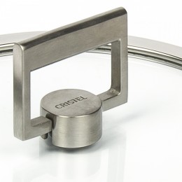 Крышка Стрейт-фикс, плоская из стекла, 18 см, с ручкой, K18SF, CRISTEL