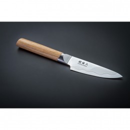 Hож универсальный KAI, Магороку Композит, лезвие 3,5"/ 9 см., pукоятка светлое многослойное дерево 9,5 см.