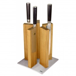 Блок для ножей Stonehenge KAI, Подставки для ножей, сталь/дуб, до 10 ножей, 21/21/28 см.
