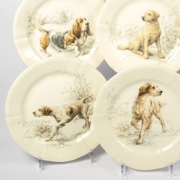 Набор тарелок десертных (Собаки) Gien, Охота, 6 шт., 23,2 см.