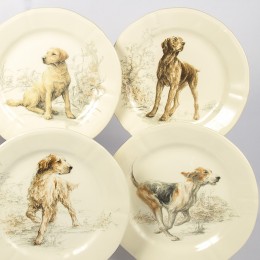 Набор тарелок десертных (Собаки) Gien, Охота, 6 шт., 23,2 см.