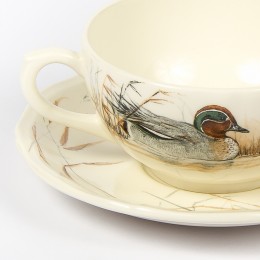 Чашка и блюдце Gien (для завтрака), Охота, 300 мл., 18 см.