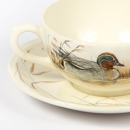 Чашка и блюдце Gien (для завтрака), Охота, 300 мл., 18 см.