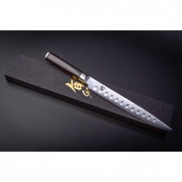 Нож для нарезки двояковогнутая заточка KAI, Шун Классик, лезвие 9.0" / 23 см., pукоятка 12,2 см.