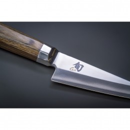 Нож для удаления костей из мяса с чехлом KAI, Шун Блю, лезвие 15 см, pукоятка 12,2 см.