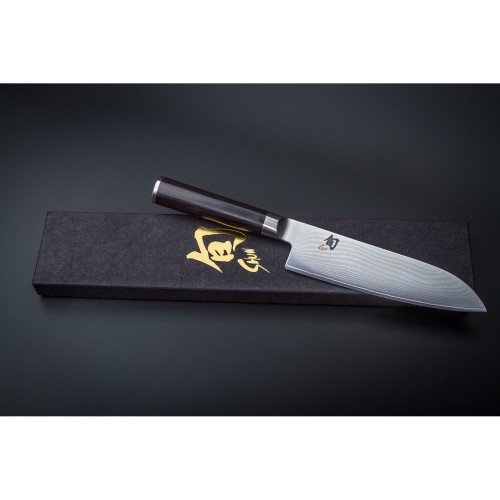 Нож Сантоку для левшей KAI, Шун Классик, лезвие 7.0" / 18 см., pукоятка 12,2 см.