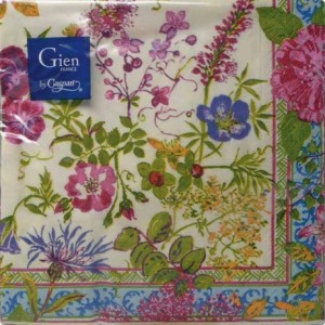 Салфетки бумажные Gien, Многоцветие, 16х16 см.