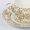 Набор подарочный, 2 чайные чашки с блюдцем J.Seignolles, Альгамбра, золотой, 175 мл., прямая форма