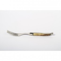 Набор 12 предметов Goyon-Chazeau, Лагьоль Светлый рог, рукоятки из светлого рога, в дубовой коробке, 6 ножей + 6 вилок