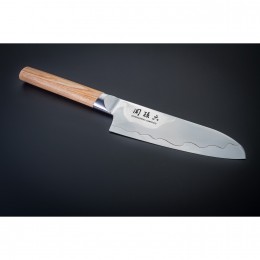 Hож Santoku KAI, Магороку Композит, лезвие 6,5"/ 16,5 см., pукоятка светлое многослойное дерево 12 см.