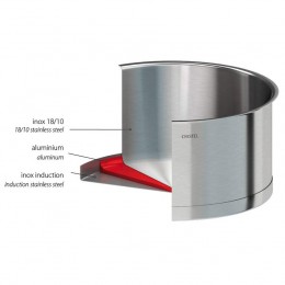 Сотейник Стрейт-фикс, 24 см, штапованное дно + крышка из стекла с ручкой, S24SF, CRISTEL