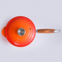 Le Creuset Ковш с крышкой 18 см, эмалированный чугун, цвет: оранжевая лава