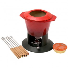 Le Creuset Набор для фондю: подставка, чугунная форма, 6 вилок, горелка, гель