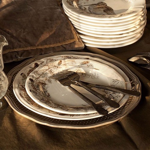 Блюдо овальное Gien, (для закусок), Охота, 27,8x14,2 см.