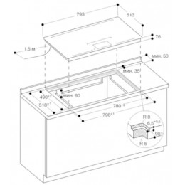 Встраиваемая стеклокерамическая поверхность GAGGENAU CX482100 , ширина 80 см