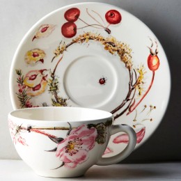 Чашка и блюдце (для чая) Gien, Букет, 160 мл, 15,2 см