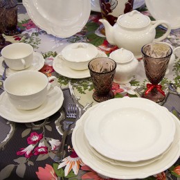 Бульонная пара с крышкой Gien, Ракушка, цвет белый, 190 мл., 18,4 см.фаянс