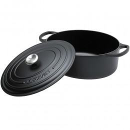 Le Creuset Овальная кастрюля для запекания 29 см, чугун, цвет черный матовый