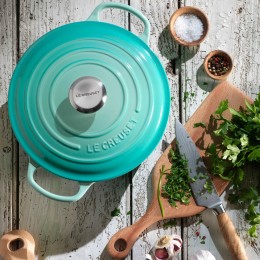 Le Creuset Кастрюля круглая для запекания 26 см, чугун, цвет бирюзовый