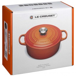 Le Creuset Кастрюля круглая 24 см, эмалированный чугун, цвет хлопчатобумажный
