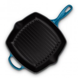Le Creuset Сковорода-гриль квадратная, 26см, чугун, Лазурь