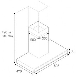 Настенная вытяжка Bertazzoni Modern KG90CONXA стальная