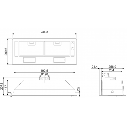 Вытяжка встраиваемая Smeg KSG70HE