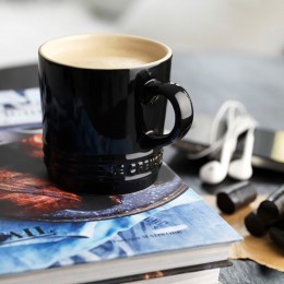 Le Creuset Кружка каппуччино 200мл, каменная керамика, цвет черный сияющий