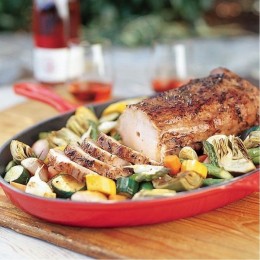 Le Creuset Овальная сковорода-гриль 32 см, чугун, оранж.лава