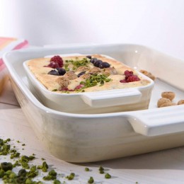 Le Creuset Прямоугольное блюдо 26см, каменная керамика, цвет: белый миндаль