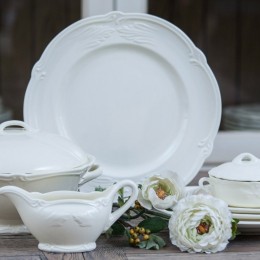 Блюдо круглое глубокое Gien, Ракушка, цвет белый, 32 см.фаянс