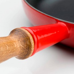 Le Creuset Сковорода 28см, эмалированный чугун, цвет: вишневый