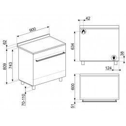Варочный центр Smeg C9GMN9-1