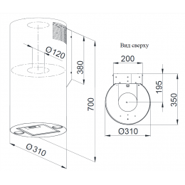 Вытяжка Weissgauff Tubus 700 PB BL