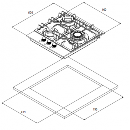 Газовая панель Weissgauff HGG 451 WGBC