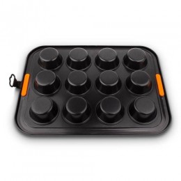 Le Creuset Форма для кексов 12 ячеек, алюминий, с антипригарным покрытием, цвет: гранитный 