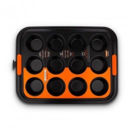 Le Creuset Форма для кексов 12 ячеек, алюминий, с антипригарным покрытием, цвет: гранитный 