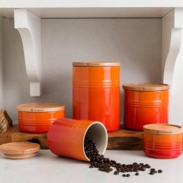 Le Creuset Банка с деревянной крышкой XXL, 19 см, 2,1 л, оранжевая лава