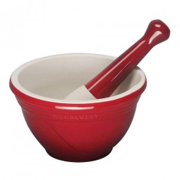 Le Creuset Ступка столовая с пестиком, 0.3л, каменная керамика, цвет вишневый