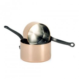6460.12 Кастрюля с ручкой DE BUYER, Классическая медь, медь-нержавейка, ручка чугунная, 12 см.