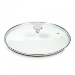 Крышка Куквэй Мастер, стекло, ручка нержавеющая сталь, Ø26 см, CWMK26, CRISTEL