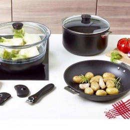 Крышка Куквэй ONE, стекло, бакелитовая ручка, 26 см, CWOK26C, CRISTEL