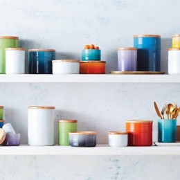 Le Creuset Банка с деревянной крышкой, синяя