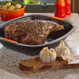 Le Creuset Жаровня прямоугольная, алюминий, с антипригарным покрытием, цвет: гранитный