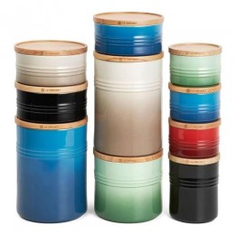 Le Creuset Банка для хранения с деревянной крышкой размера XL, каменная керамика, цвет: розмарин 