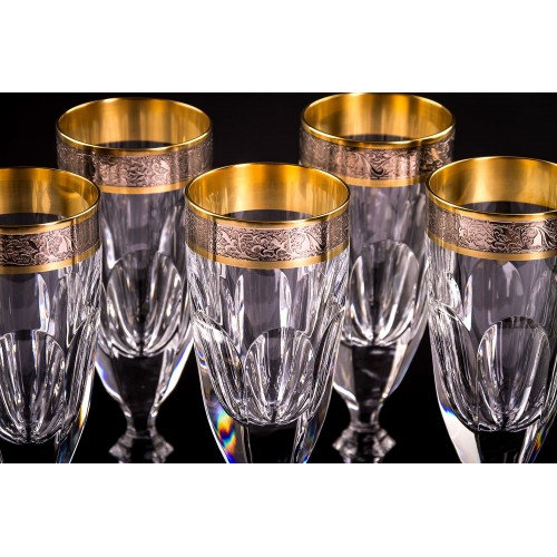 Бокал для шампанского, коллекция Марго, хрусталь,отделка золото с платиной CRISTALLERIE de MONTBRONN  