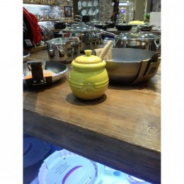 Le Creuset Горшочек для меда с ложкой, каменная керамика, цвет: светло-желтый